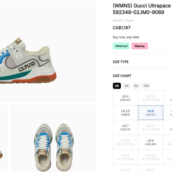 GUCCI / SNEAKERS / WHITE ULTRAPACE / sz 36 - Picture 8 of 8